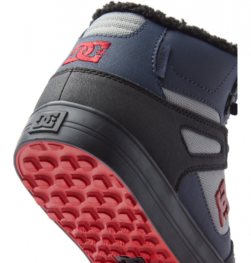 Basket DC Pure High-Top D'hiver Shoes Bleu Marine Noir Homme | WZX-1592201