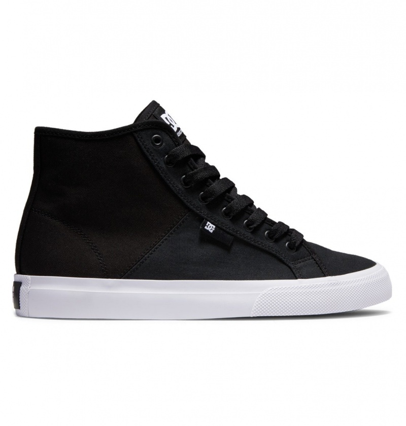 Basket DC Manual HI Textile High-Top Shoes Noir Blanche Homme | YPE-0143681