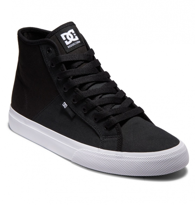 Basket DC Manual HI Textile High-Top Shoes Noir Blanche Homme | YPE-0143681