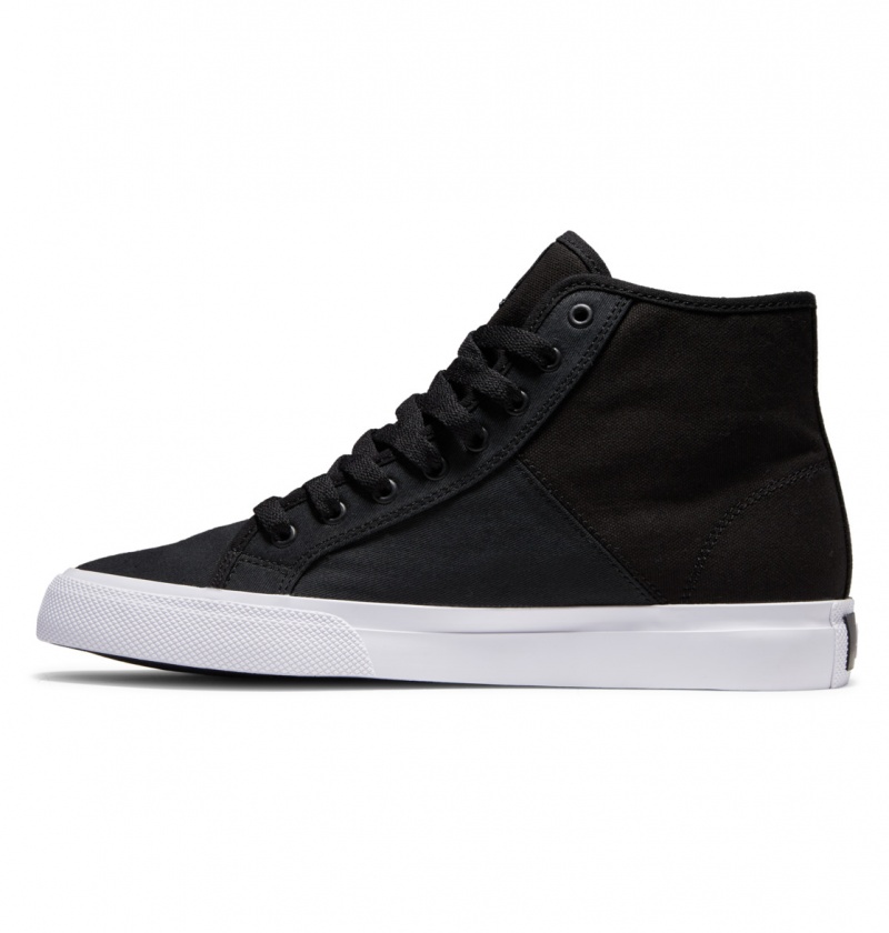 Basket DC Manual HI Textile High-Top Shoes Noir Blanche Homme | YPE-0143681