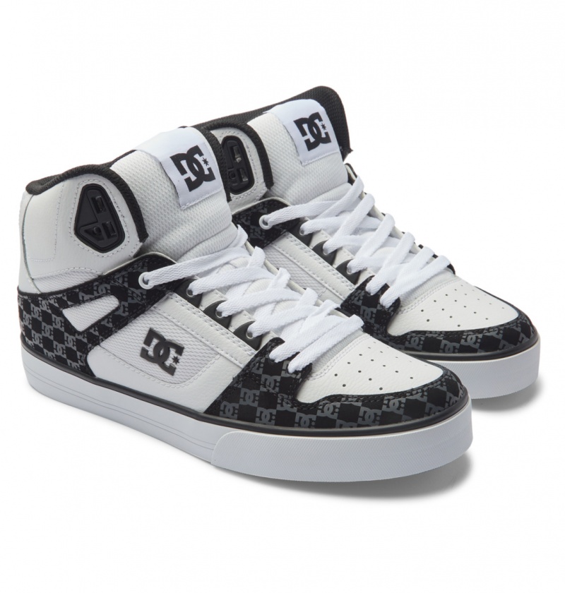 Basket DC Pure High-Top Shoes Noir Blanche Homme | VHB-5082068