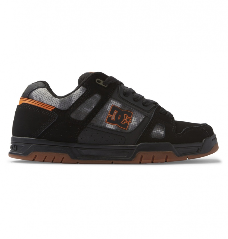 Basket DC Stag Shoes Noir Orange Homme | HUB-5900037