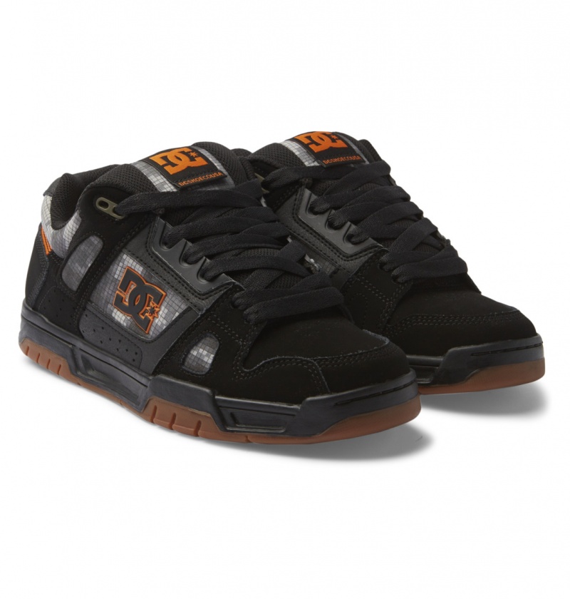 Basket DC Stag Shoes Noir Orange Homme | HUB-5900037